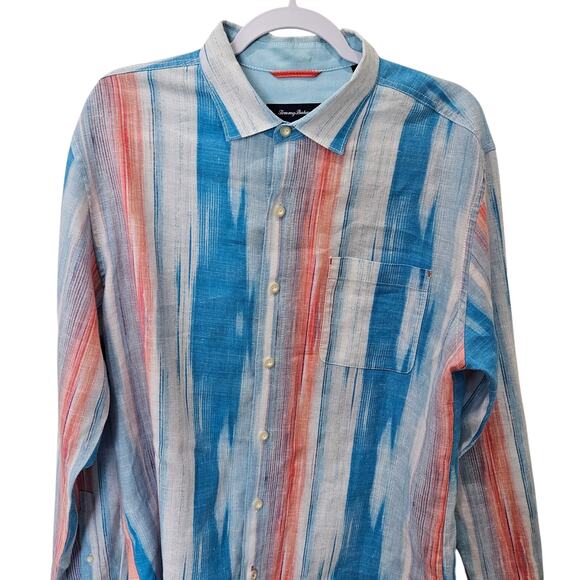 Men's Tommy Bahama Brushed Linen (65%), Lon Sleeve, Size Large - Picture 1 of 9
